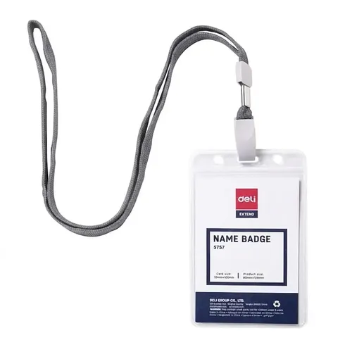 Deli Name Badge with Lanyard Vertical E5757 (Pack of 10) 2