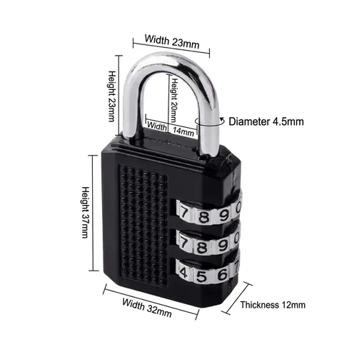 Resettable Combination Padlock Number Lock 3 (Base 32mm) 2