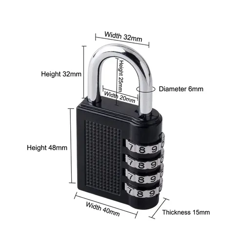 Resettable Combination Padlock Number Lock 4 (Base 40mm) 2
