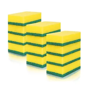 Yellow Sponge With Scouring Pad Pack of 12 0