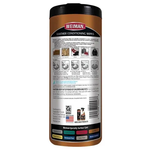Weiman Leather Wipes 30 Sheets 2