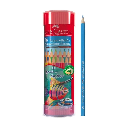 Faber Castell Watercolour Pencils in Round Tin Fish 36 Colours (PL115936) 0