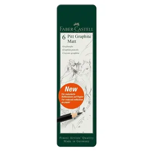 Faber Castell Pitt Graphite Matt Pencils Tin of 6 AG115207 0