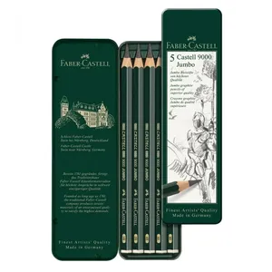 Faber Castell 9000 Jumbo Graphite Pencil Tin of 5 AG119305 0