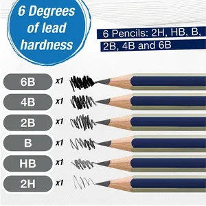 Faber Castell Graphite Sketch Set Pack of 6 Pencils With Sharpener and Eraser GW114000 3