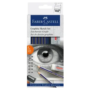 Faber Castell Graphite Sketch Set Pack of 6 Pencils With Sharpener and Eraser GW114000 0