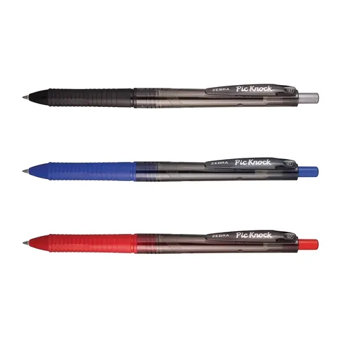 Zebra Pic Knock Retractable Ballpoint Pen 0.7mm - (Box of 12) 0