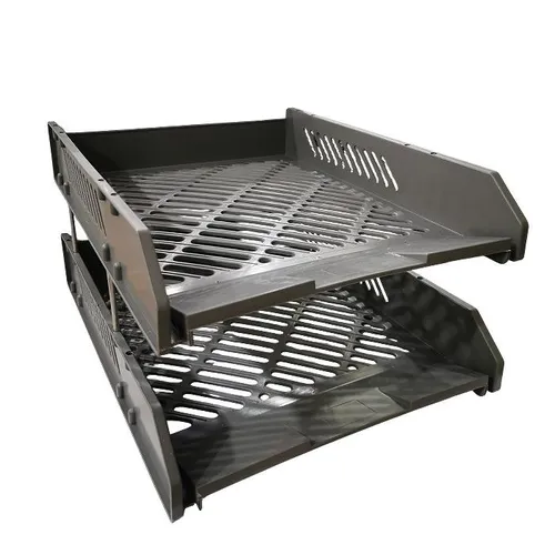 2 Tier Plastic Document Tray with Metal Risers A4 2