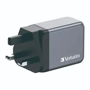 Verbatim GaN Charger 65W 2 x USB-C, 1 x USB-A with Travel Pin PD65W  4