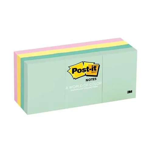 3M Post-It Notes 1.5 x 2 Inch Marseille 653-AST (Assorted) 0