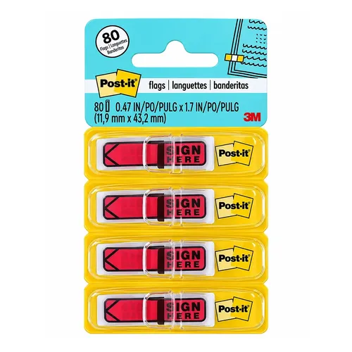 3M Post-it Flags Sign Here Arrow 684-RDSH 0