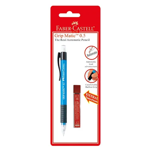 Faber Castell Grip Matic Auto Mechanical Pencil with Pencil Lead 2B 0.5mm 133802 0