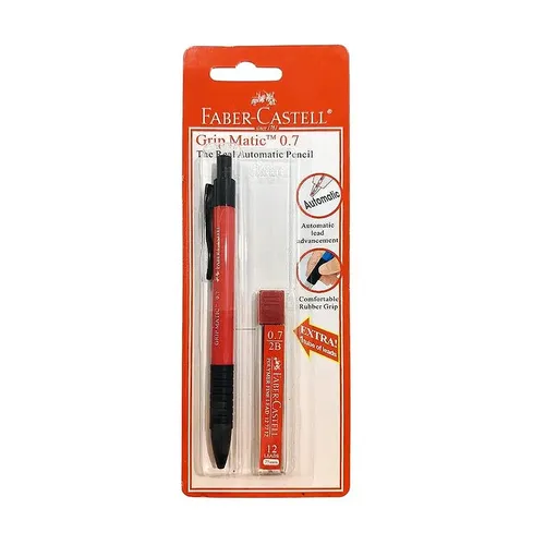Faber Castell Grip Matic Auto Mechanical Pencil with Pencil Lead 2B 0.7mm 33801 0