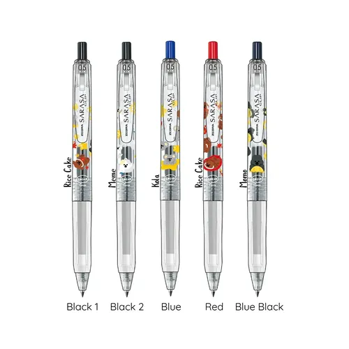 Zebra Sarasa Clip Gel Pen 0.5mm Smile Studio Assorted Colours 5pcs/Pack (JJ15-SMS-5P) 2