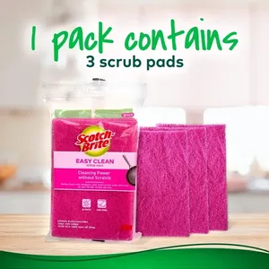 3M Scotch Brite Easy Clean Scrub Pad Without Scratch Pack of 3 2