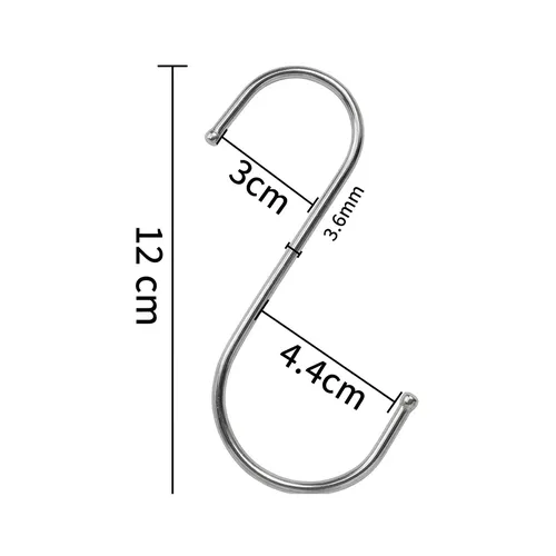 S-Hook Round Tube Hook Clothing Display S Hook (12cm) 2