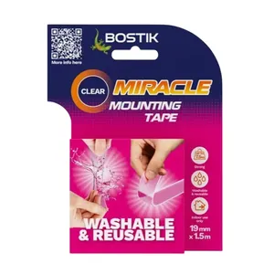 Bostik Miracle Mounting Tape Clear 19mm x 1.5m 0