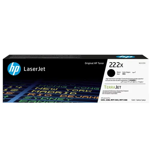 HP 222X High Yield Black LaserJet Toner Cartridge (W2220X) - Black 0