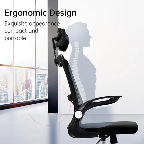 Deli Office Chair with Headrest 4925 Black 5