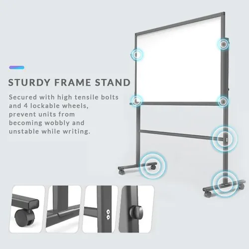Deli Magnetic Tempered Glass Board with Stand 8737 (90 x 150cm) 4