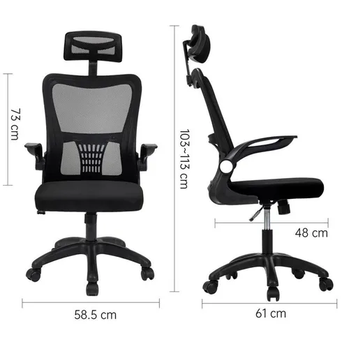 Deli Office Chair with Headrest 4925 Black 2