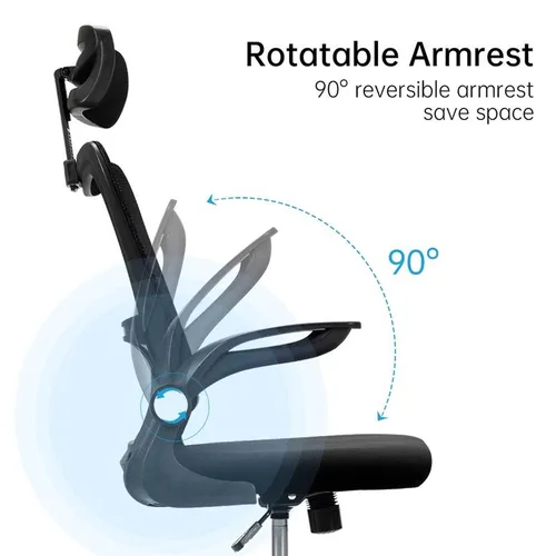 Deli Office Chair with Headrest 4925 Black 3