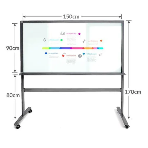 Deli Magnetic Tempered Glass Board with Stand 8737 (90 x 150cm) 2